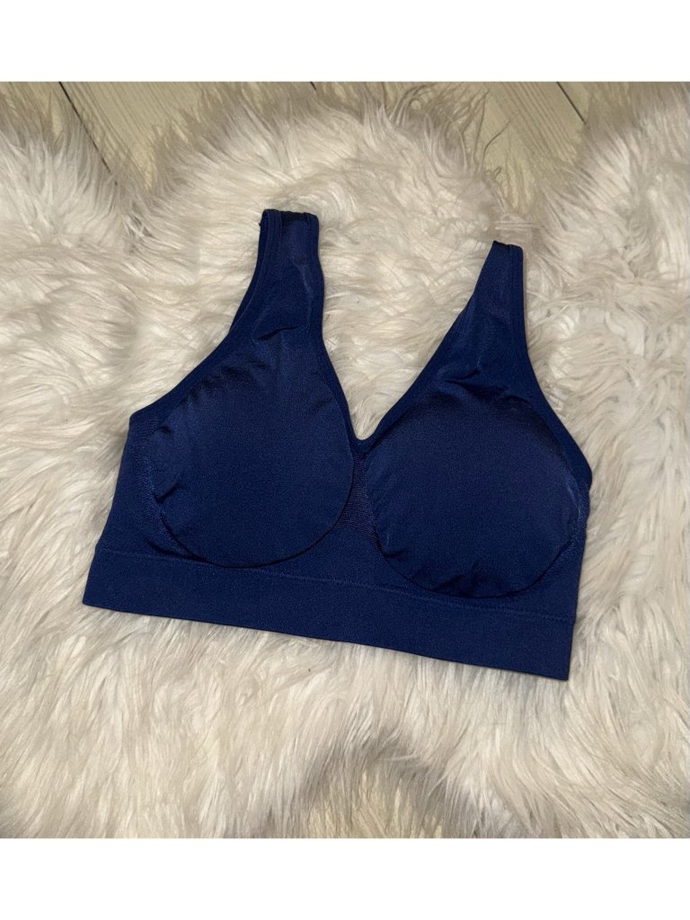 Wacoal 835275 B-Smooth Wire Free Bralette Bra Pullover Lined Womens 36 Blue